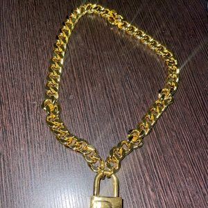 Dior gold padlock necklace/chain women/men